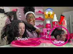 Doing my Mannequin Long Hair ONLY using PINK products ~Barbie style!