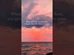 When you stop rescuing them, you give them the chance to grow.