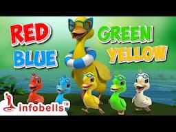 Five Little Ducks go out to play - Colors & Numbers Song | Nursery & Baby Rhymes | Infobells