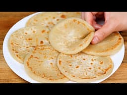 Just hot water + flour! No yeast No oven. ANYONE can make this. Simple and delicious