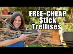 3 Simple & FREE/CHEAP Stick Trellises for Vertical Gardening!