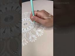 26” beige neutral mandala painting process ✨