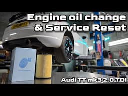 Audi TT mk3 2.0 TDI Service. Oil filter and oil replacement plus service light reset