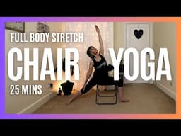 Chair Yoga for Seniors | 2-Min Cardio + Full Body Stretch for Weight Loss
