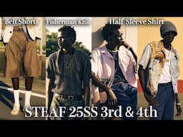 STEAF 25SS 夏を彩る半袖シャツ二型&スカーフ付き半袖ニット！ベルト付きバギーショーツもイチオシ！【Moore】