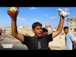 Chaos Erupts After Thousands Of Palestinians Rush To Grab Aid In Gaza | Insider News