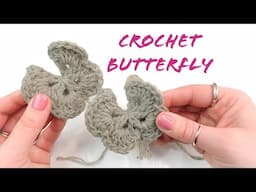 Left handed crochet butterfly Quick and Easy for beginners🦋 🦋 🦋 🦋 🦋 🦋 🦋 🦋 🦋 🦋 🦋
