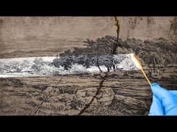 Art Restoration of an Old & Stained Etching