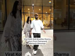 #viratkohli arrives Mumbai with wife #anushkasharma from taking blessings of #premanandjimaharaj
