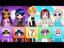 Marinette, Elsa, Adrien get Angel vs Vampire Dress up 👼🧛 | SurprisingDolls Best Paper DIY