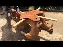 Woodworking Has Never Been So Easy - The Giant Tree Stump Table Makes Your Garden More Relaxing