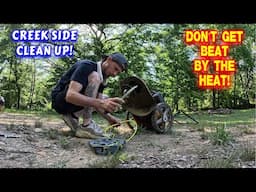 CREEKSIDE CLEAN UP BEGINS  | work, couple, life, tiny house, homesteading, off-grid, rv life |