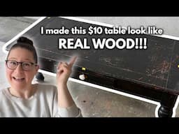 $10 Thrifted Coffee Table Makeover | Faux Wood Finish Anyone Can Do!