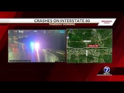 Overnight showers cause crashes on I-80