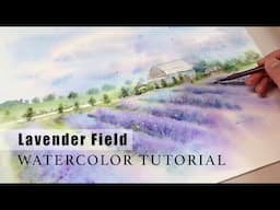 How To Paint Lavender Field In Watercolor