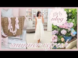 Girly Summer Vlog 🌸 Home Decor Shopping, Home Updates, + Quince Summer Dresses!