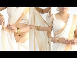How I would've Draped a Kasavu Saree this Vishu || Tricks to Wear Cotton Saree Perfectly