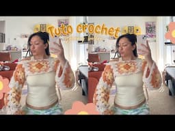 TUTO CROCHET: MICRO PULL OU BOLÉRO  EN GRANNY SQUARE 🧶 #crochet