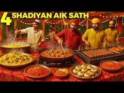 4 Pakistani Weddings | Village Shaadi to Sheher ke Valeema Tak ka Wedding Food | Street Food PK