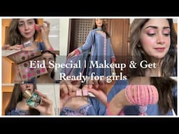 Eid Makeup Look | Cut Crease | Salon jesa makeup ghar par | Eid Ready Jewellery Hair Makeup