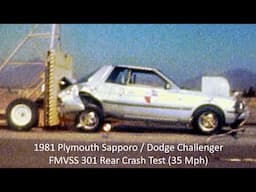 1981-1983  Plymouth Sapporo / Dodge Challenger FMVSS 301 Rear Crash Test (Full Overlap - 35 Mph)