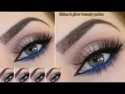 Natural soft glamorous party eye makeup tutorial for beginners |easy bridal eyes makeup |shine&glow