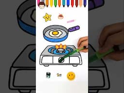 Satisfying Jelly Art, Stove, egg, frying pan Jelly Coloring, Dropper Painting #satisfying