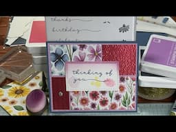 Blooming Phrases Thinking of You Card Tutorial Bloom Impressions DSP - by Stampin’ Up! - May Club