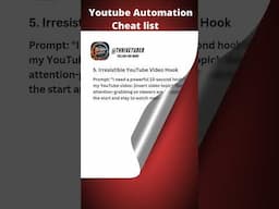 youtube Automation Cheat list use Ai