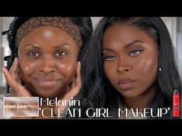 CLEAN GIRL MAKEUP LOOK BROWN SKIN (L’Oréal infallible Setting Mist & Morphe Nude Ambition)