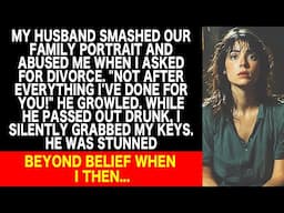 Husband abused me over divorce. While he passed out drunk, I grabbed keys. He was stunned when I...