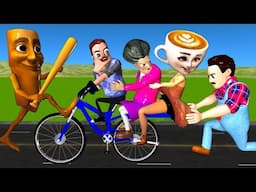 Scary Teacher 3D vs Ballerina Cappuccina vs Love Neighbor and Tung Tung Sahur in Squid Girl House