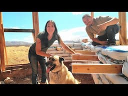 This Is How We Build Shelves Into Round Walls! Building Our Massive Earthbag Wall