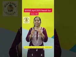 BOSSE (Sikkim Open Board) April 2025 Session Result Out ll bosse class-10th result out april 2025 ll