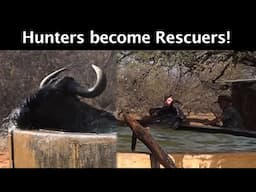 Hunters Save a Wildebeest's Life