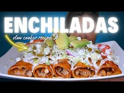 Chicken ENCHILADAS Recipe in the SLOW COOKER | Amazing Enchiladas Rojas EASY!