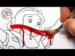 HORROR Artist vs $2 DISNEY Snow White Coloring Book 🍎✍️