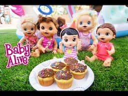 BABY ALIVE Throws Birthday Party & Swimming!