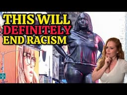 RACISM SOLVED! Statue of Black Woman in Times Square in New York City. Chrissie Mayr & SimpCast
