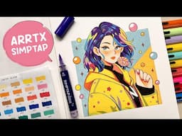 🌈 Draw with me / Drawing with Arrtx 48 Simptap Acrylic Markers