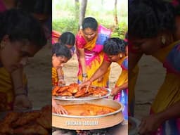 🍗CHICKEN TANDOORI GRAVY 🤤 Biggest Cooking in #villagebabys #kanima