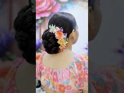 Hair bun by:-@pylptelhairstylist. #braidmaids #braidal #simplehairstyle #cutehairstyles #hairstyle