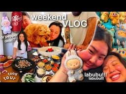 VLOG: losing my eyebrow, signed w/ dr pepper, labubu madness, food feast, office shopping, BDAY! 🐶🎂