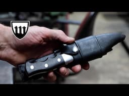Forging a small stainless steel bowie knife, part 2, making the scabbard.