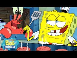 Bob Esponja mandando ver na grelha por 60 Minutos 🍔 | Bob Esponja em Português