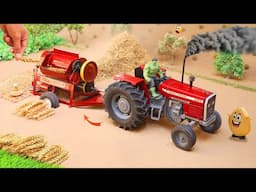 top most creative science projects | mini tractor is threshing wheat by thresher machine | video 4