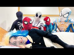 What If Top 5 SPIDER MAN Bros vs Angry MONSTER in 1 House ??? ( Scary Comedy Video )