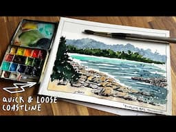 Turn 20 Minutes Into a STUNNING Coastal Sketch! [Quick Ink & Watercolour]