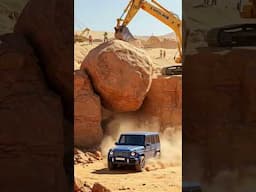 Mercedes G Serisini akılalmaz sağlımlığı..Kayayı parçaladı