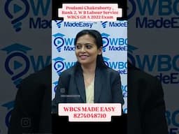 🌟 Poulami Chakraborty – Rank 2, WB Labour Service, WBCS Gr.A 2022, mock interview at WBCS Made Easy